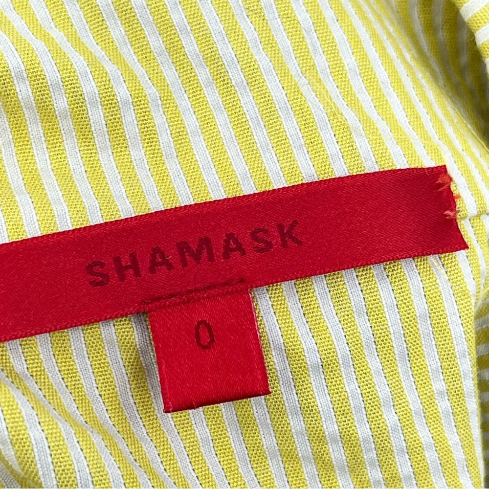 Shamask 0 US2/4 Designer seersucker green Dress 0436 Collar Pockets colorblock - Picture 8 of 11